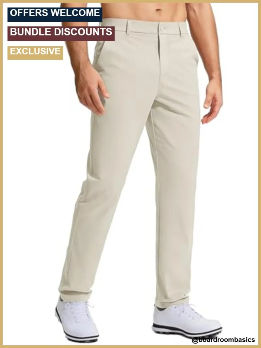 Men's Golf Pants Stretch Quick Dry Lightweight Straight Leg with Pockets